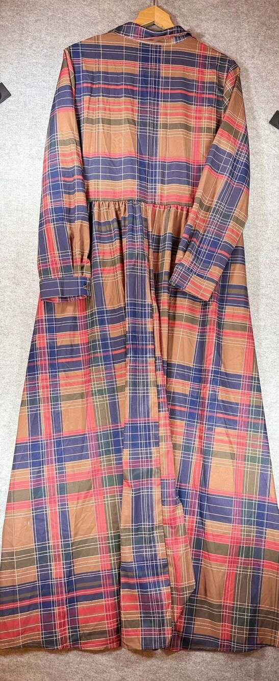 Plaid Button-Front Maxi Shirt Dress - Picture 4 of 4
